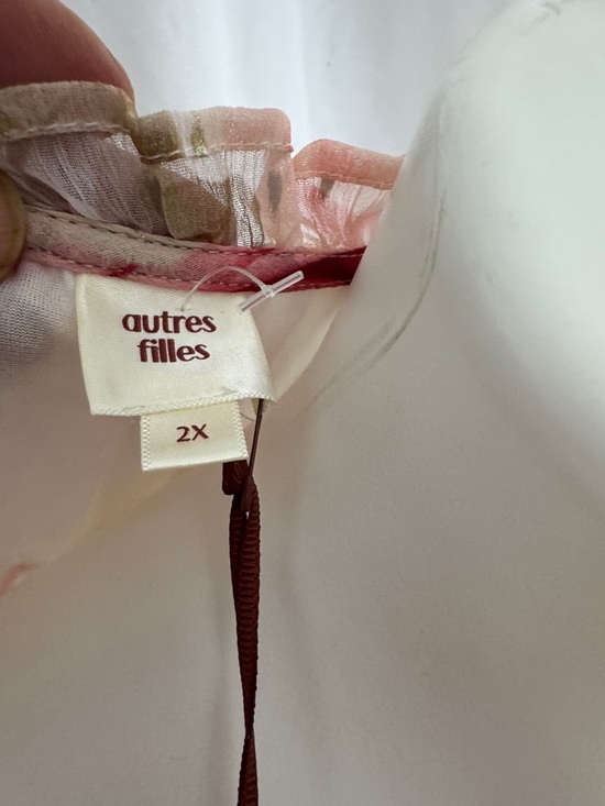 Sheer Rose-Print Blouse in Pink and Cream - Women's Floral Top - Picture 3 of 8